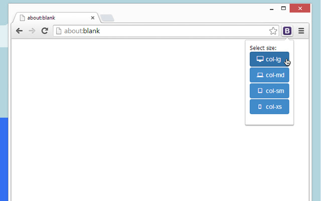 Bootstrap resize tool chrome extension