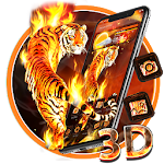 Cover Image of Скачать Fire Lion 3D Glass Tech Theme 🔥🐆 1.1.1 APK