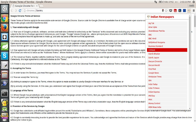 Indian Newspapers chrome extension