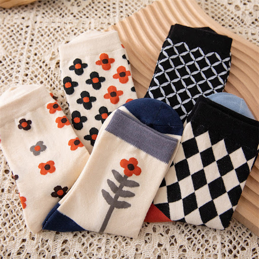Title 3, Socks Female Literary Fan In Tube Cotton