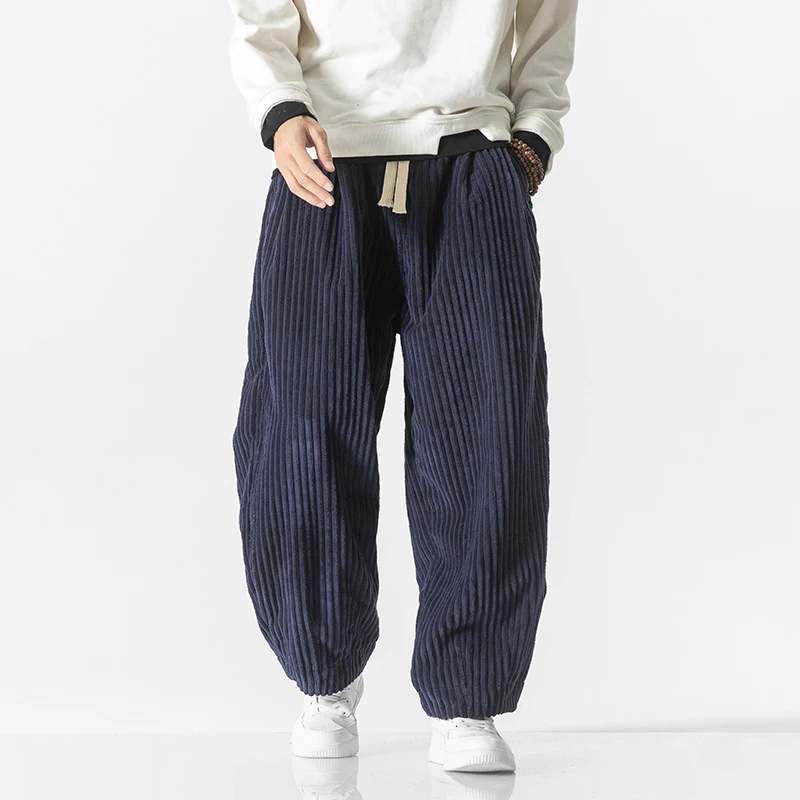 Heren Losse Corduroy Harembroek Plus Size Trend Casual Rechte Pijpen Comfortabel en Stijlvol