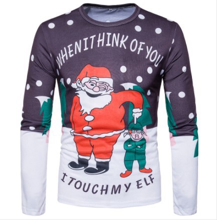 Title 10, European and American Santa printed long sleeve...