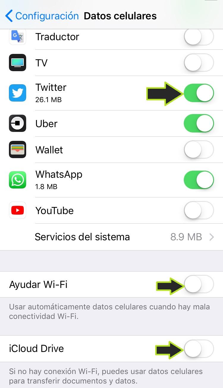 Bloquear consumo de datos móviles de aplicaciones en iPhone