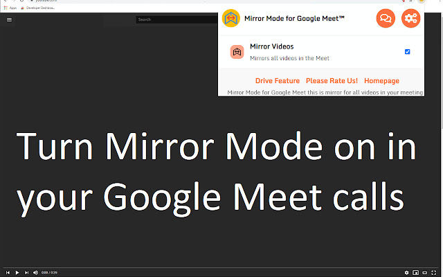 Mirror Mode for Google Meet™ chrome extension