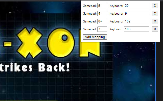 Gamepad to Keyboard Mapper chrome extension