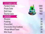 Sweet Destination Cake Shop menu 2