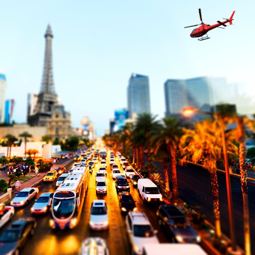 Helicopter Flying over Las Vegas