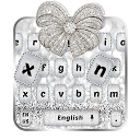 White Gold diamond bow Keyboard Theme 10001002 APK Baixar