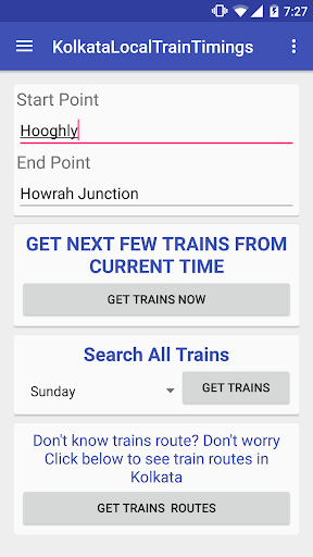 Kolkata Local Trains Timings