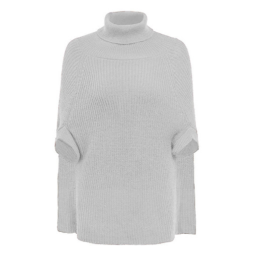Title 10, Casual Solid Color High Neck Pullover Loose Clo...