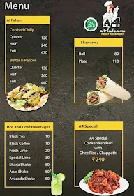 A4 Al-Faham menu 1