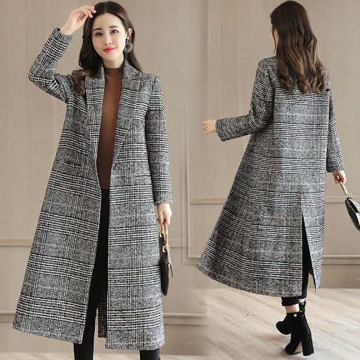 Title 2, Womens Fashion Casual Tweed Suit Collar Black ...