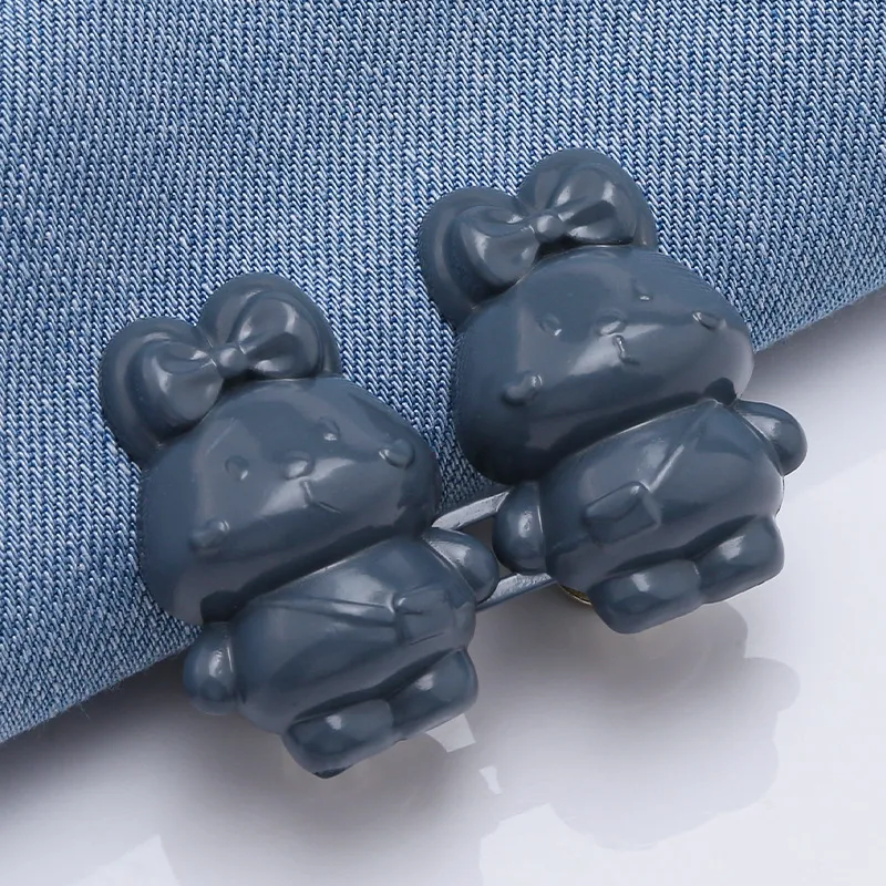 Pantalon en jean à bouton détachable sans couture pour ajuster la taille, amincir la taille, effet amincissant instantané et discret.