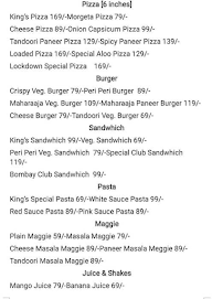 King's Pizza menu 1