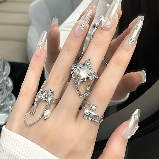 Title 3, Womens Irregular Moonstone Open Ring, Beautifu...