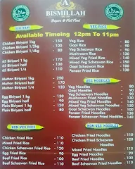 Bismilla Biryani And Fast Food menu 1