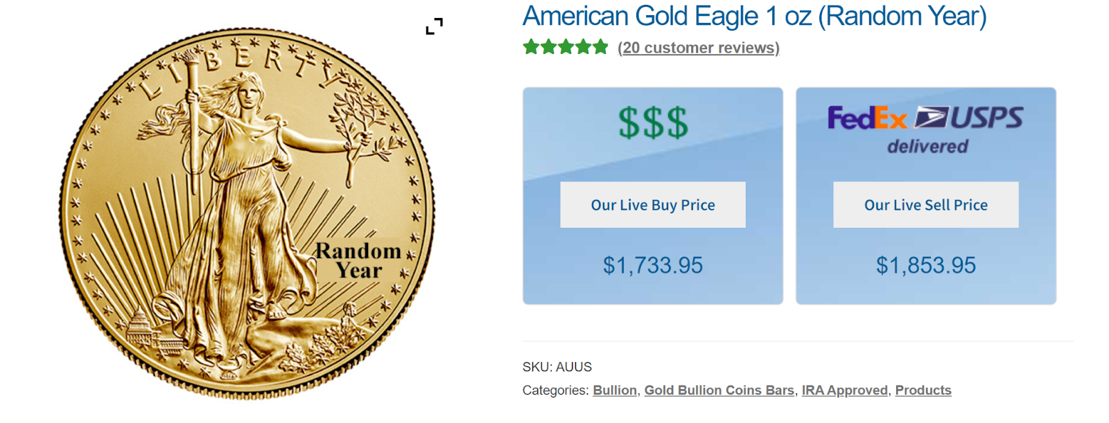 California Numismatic Investments Gold Products 