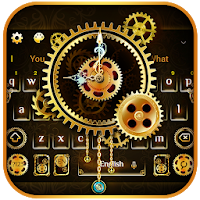 Clock Luxury Gold Keyboard Theme