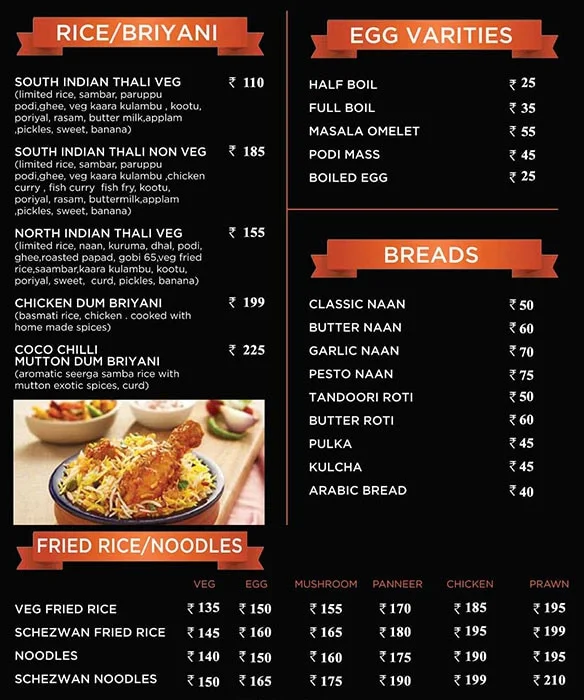 Cocochilli menu 