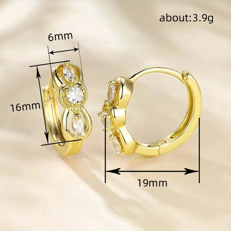 Boucles d'oreilles femme zircon luxe léger Motif géométrique tendance Élégance et raffinement Parfaites pour sublimer votre style en toute occasion