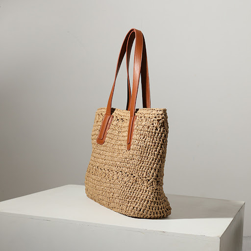 Title 1, Portable large-capacity one-shoulder rattan bag...