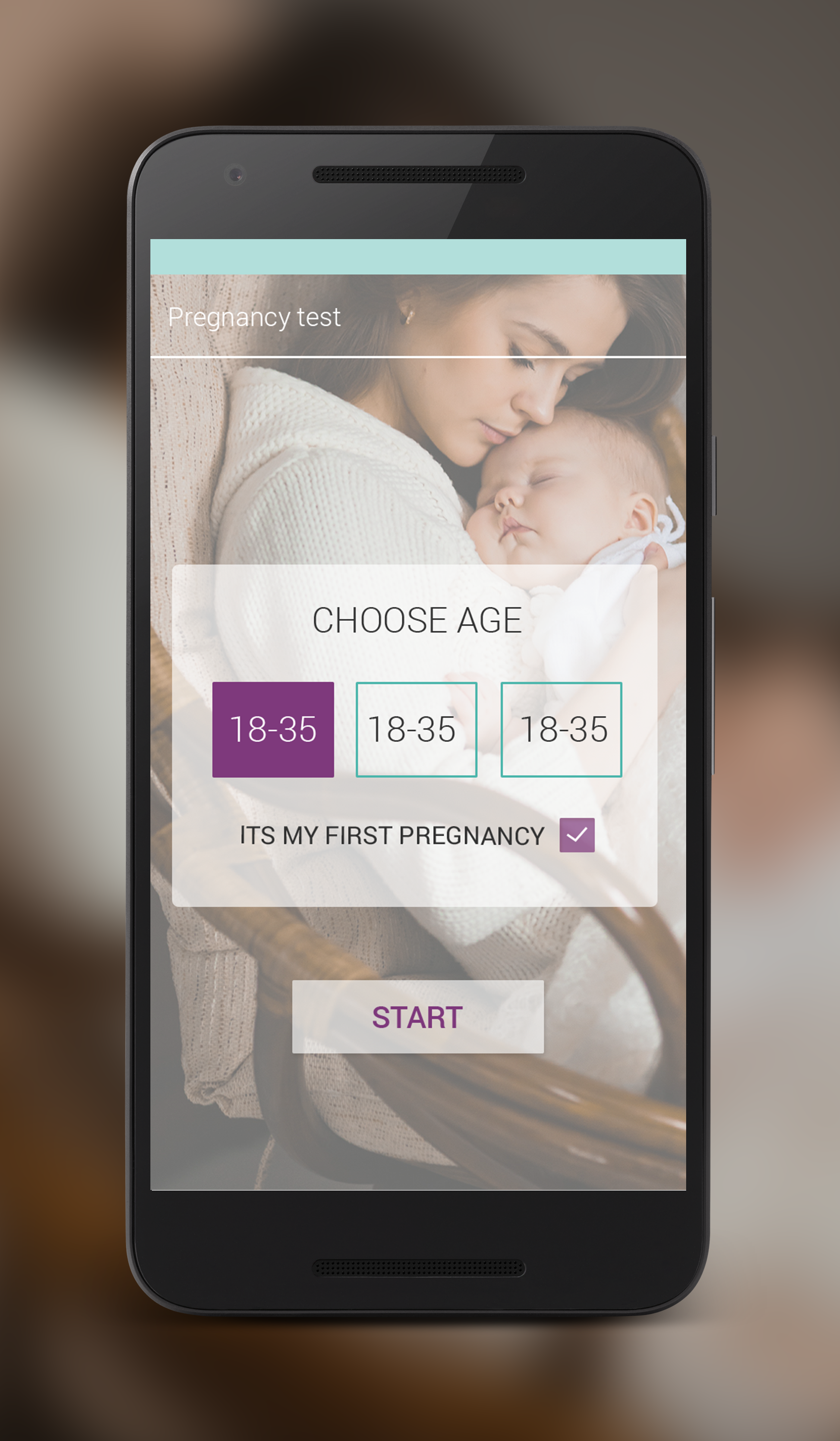 Android application Pregnancy Test screenshort