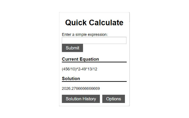 Quick Calculate chrome extension