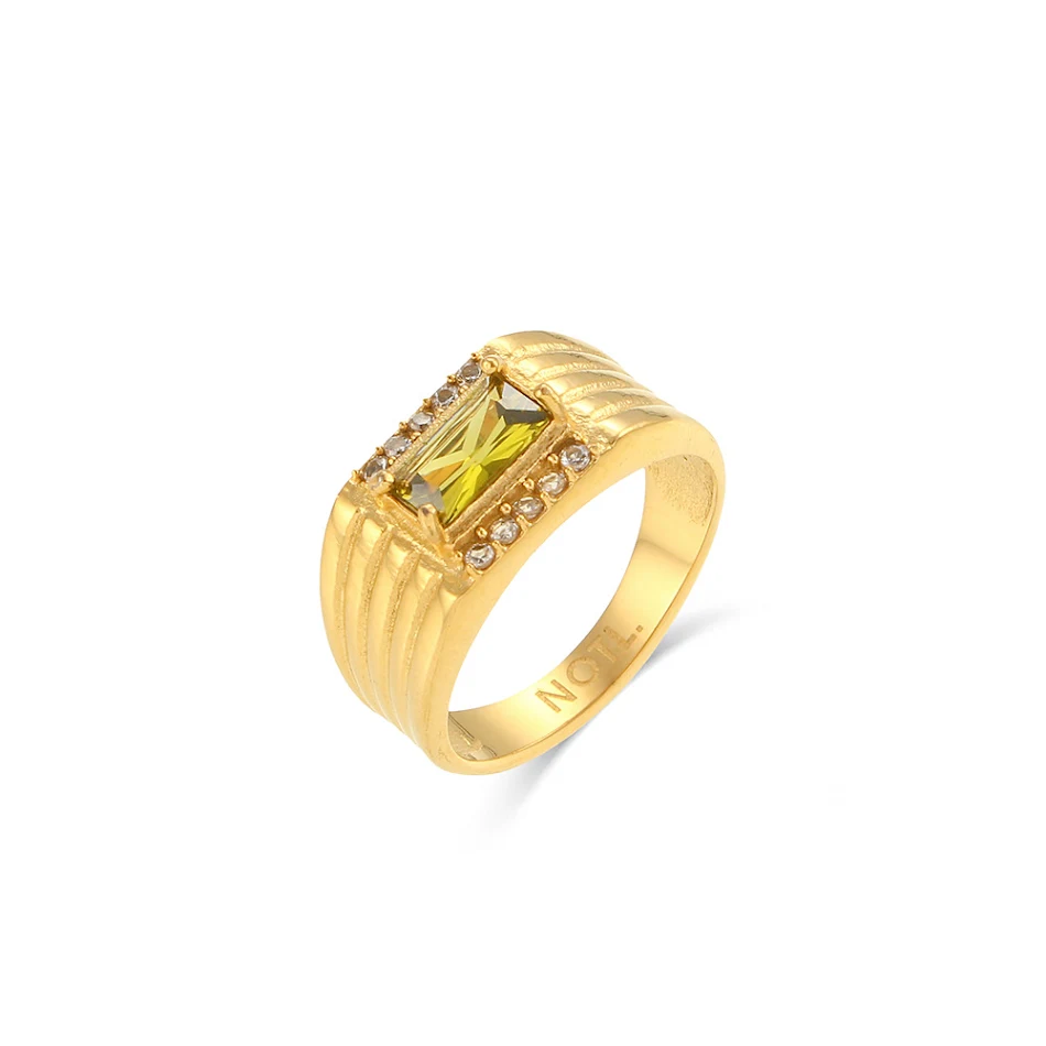 Anillo de acero inoxidable con circonitas para mujer, elegante y de moda, joyería de lujo, ideal para regalo y uso diario.