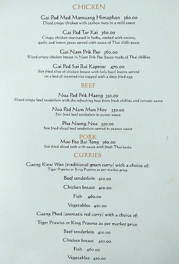 Meiphung menu 