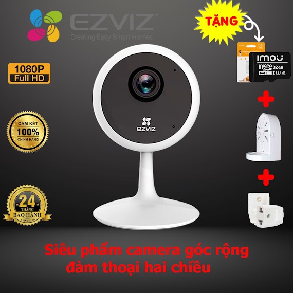 Camera Wifi Ezviz C1C - B 2Mp Full Hd 1080P - Góc Nhìn Rộng 130 Độ - Chuẩn Nén Siêu Cao H265