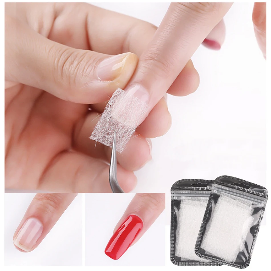 Extensão de unhas com fibra de seda, nova moda, cola, folha de fibra para unhas postiças, natural, anti-rachaduras, extensão duradoura.