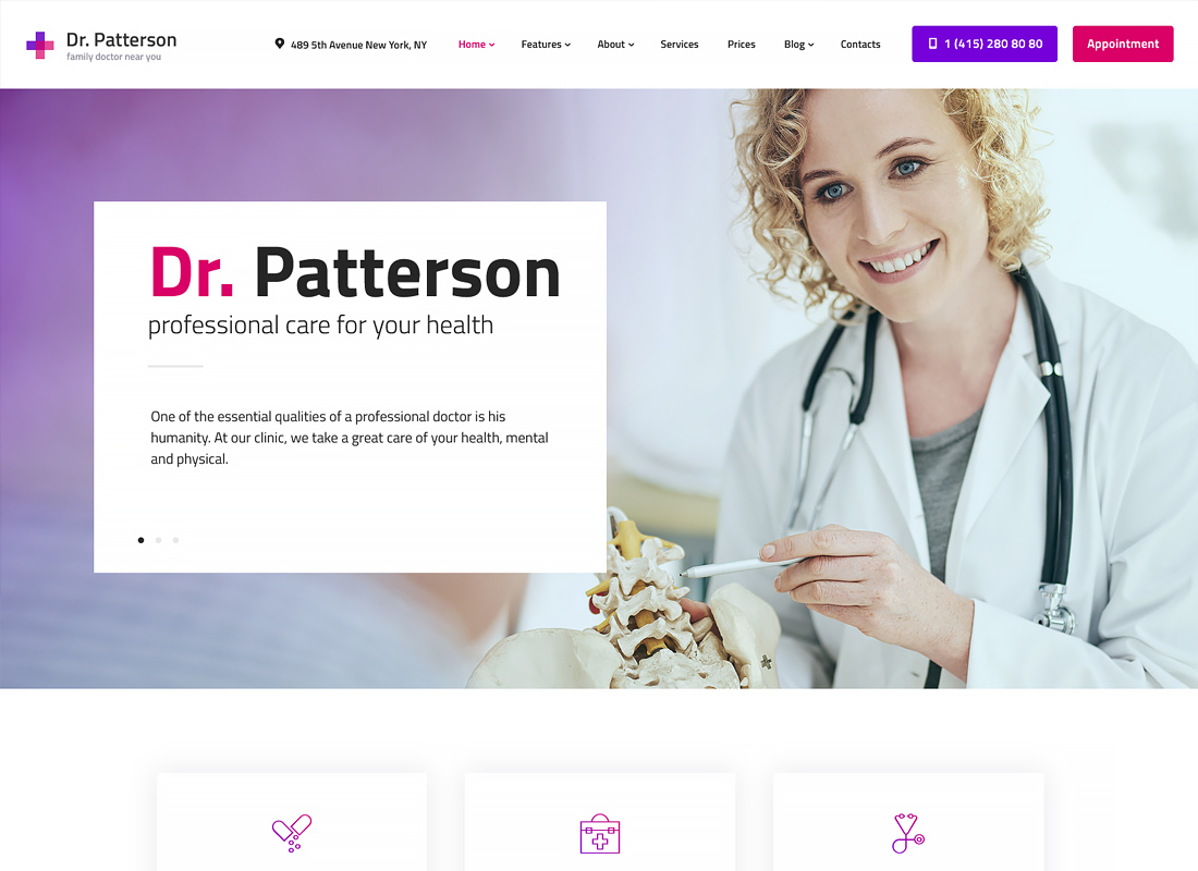 Dr.Patterson - Tema de WordPress sobre medicina y salud