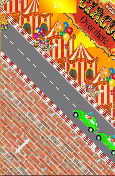 Android application Downhill Crazy Clown screenshort