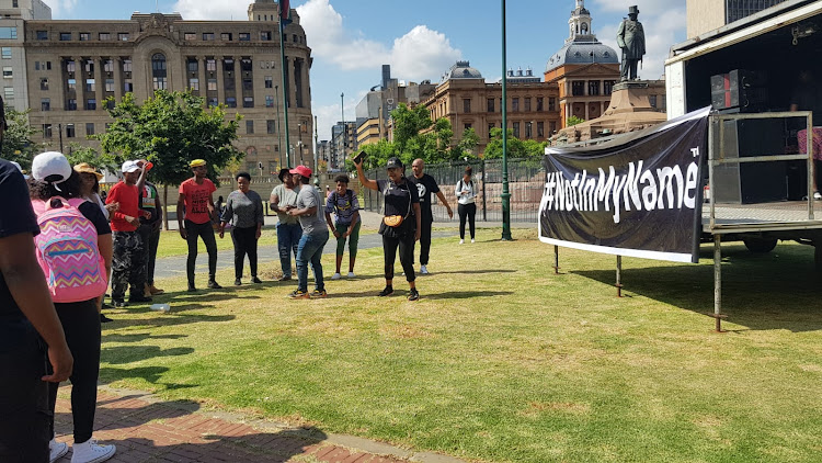 The marchers met at Church Square, Pretoria, and planned to make a stop at the national energy regulator's offices, before heading to the Union Buildings. Picture: RORISANG KGOSANA