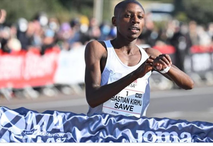 Sebastien Sawe after winning a race in the past event