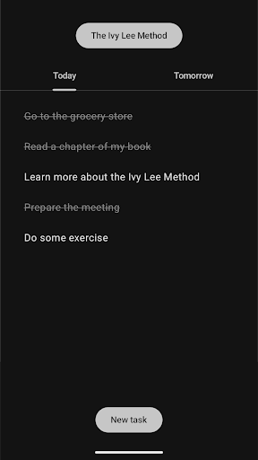 Screenshot Daily Tasks - Ivy Lee Method