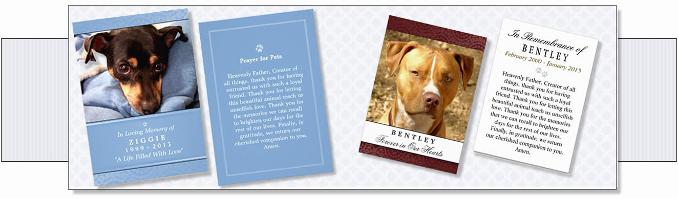 dog memorial cards