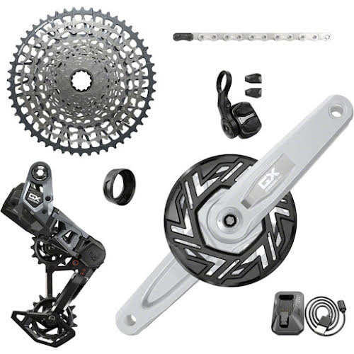 SRAM GX Eagle T-Type Ebike AXS Groupset - 104BCD 34T with Clip-On Guard, Derailleur, Shifter, 10-52t Cass