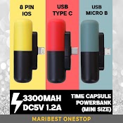 Cục Sạc Dự Phòng Mini 3300Mah Cổng Usb Micro B Type C 8 Pin Cho Ios