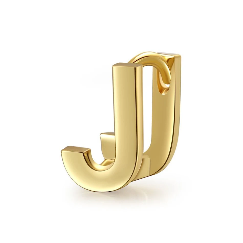 Boucles d'oreilles Lettre Alphabet Protection Couleur Or 18K Anglais, personnalisez votre style, cadeau idéal, bijou élégant et durable, pour un look unique.