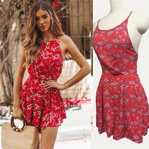 Title 3, Sleeveless waist print jumpsuit for women. A st...