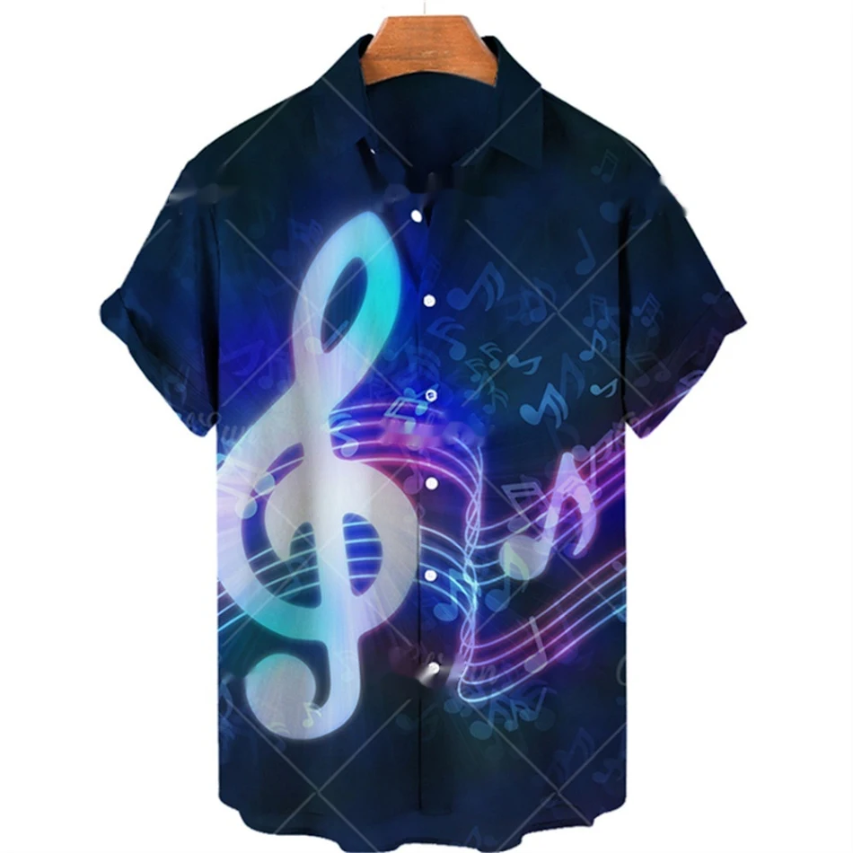 Camiseta 3D de Música Casual de Manga Corta para Hombre Versátil Ropa de Verano Estampada Transpirable y Cómoda para el Día a Día