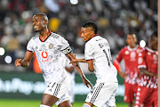 Orlando Pirates captain Tapelo Xoki celebrates scoring a penalty during the Nedbank Cup final match against Sekhukhune United at Loftus Versfeld Stadium.