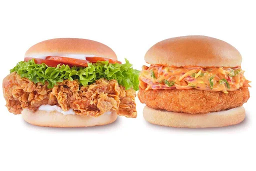 Crispy Chicken Burger + Homestyle Chicken Burger