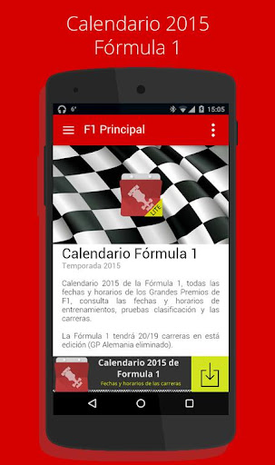 Fórmula Calendario 2015