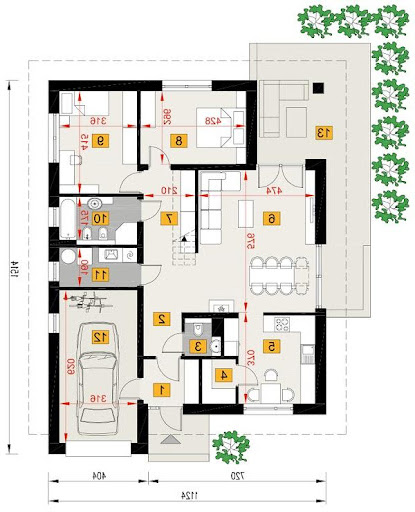 Dom na lata AG1 - A116aG1 - Rzut parteru