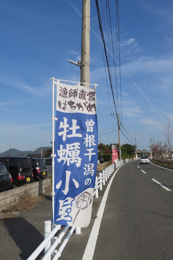 カキ小屋はちがめノボリ