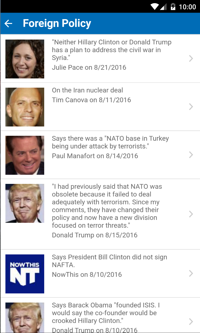 PolitiFacts : Settle It! Screen 3