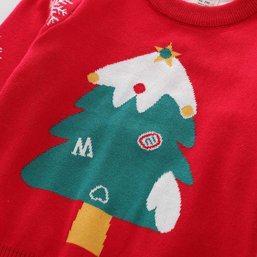 Title 7, Kids Red Christmas Sweater Warm and cozy pullo...