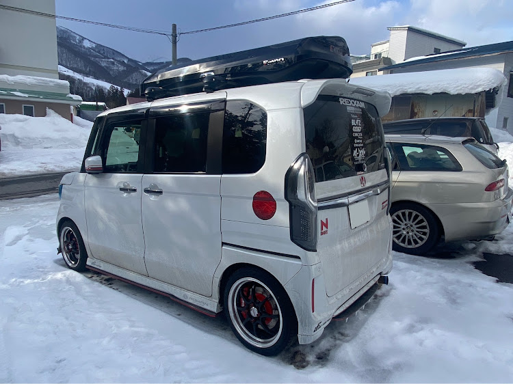 Nボックスカスタムのいつもイイネ&コメントありがとうございます🙇‍♂️・長野県白馬村・八方尾根スキー場・雪の轍は、全上げでも危険！に関するカスタム事例の投稿画像14枚目